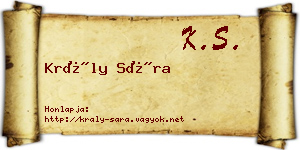 Krály Sára névjegykártya